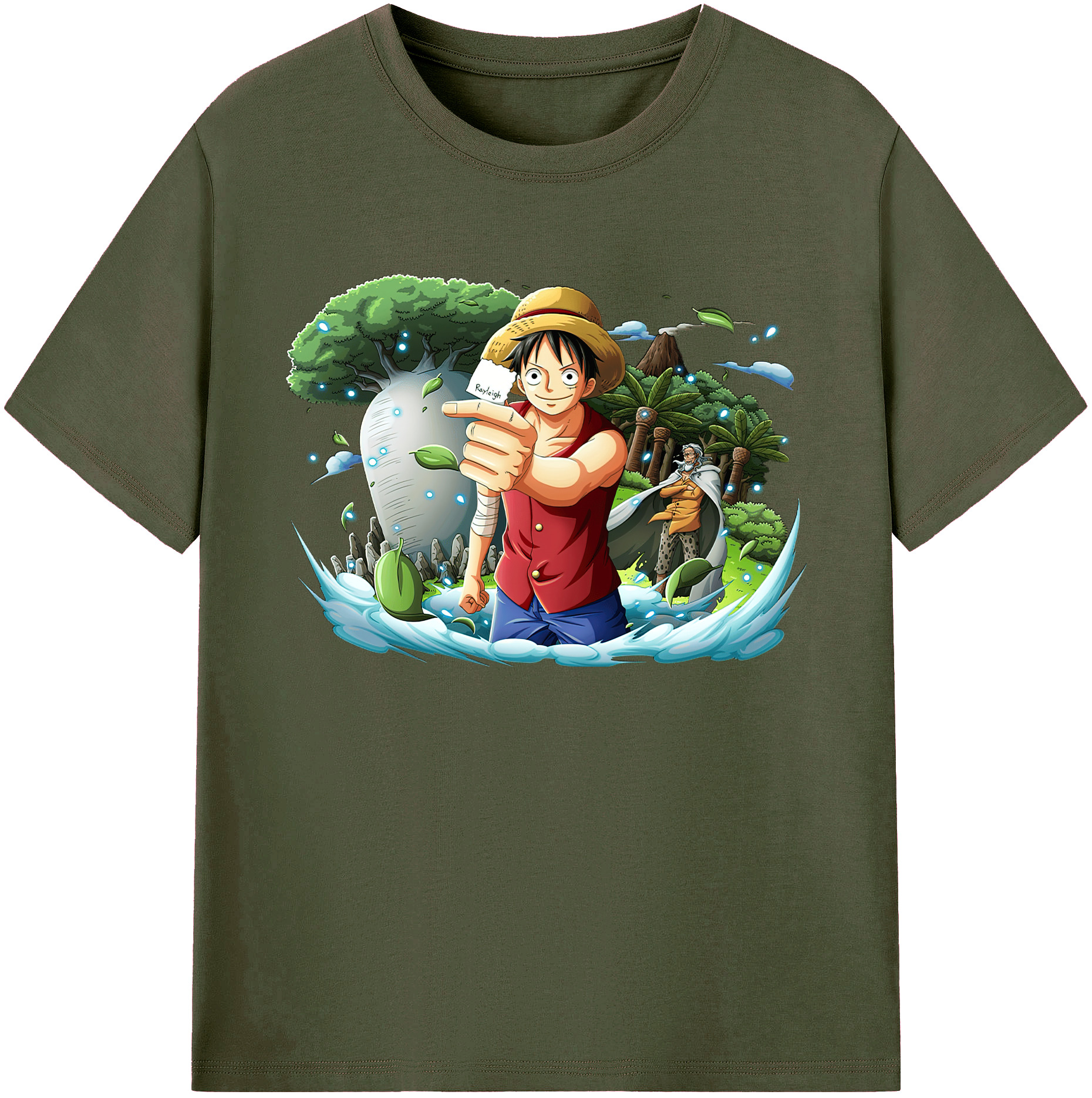ワンピース モンキー・D・ルフィ ONE PIECE Monkey D. Luffy 綿100％ メンズ半袖Tシャツ｜肌触りやわらか＆通気性